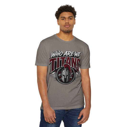 Who Are We Titans T-Shirt — Spartan Helmet School Spirit Tee