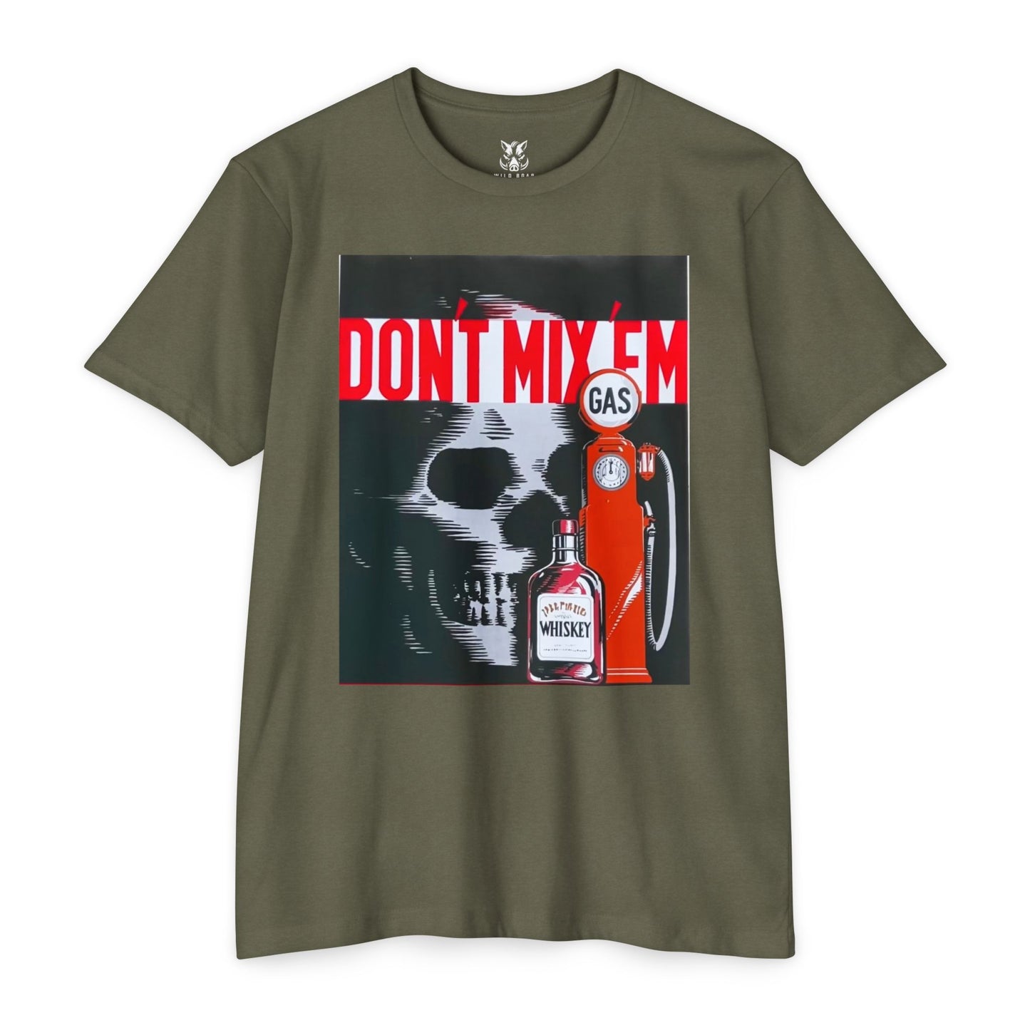 Don't Mix 'Em Skull Gas Pump T-Shirt