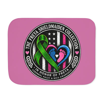 Sherpa Blanket - Cerebral Palsy & NICU Awareness Ribbon Heart Design (Honor of Freya)