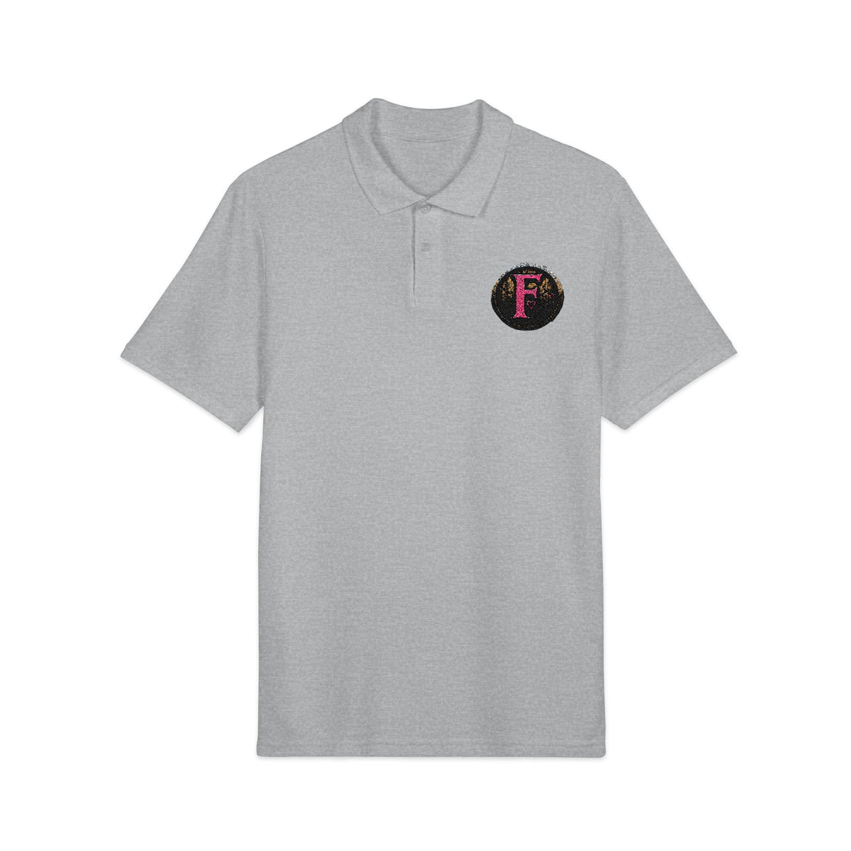 Embroidered "F" ShieldPolo Shirt — Women's Gothic Logo Pique Polo
