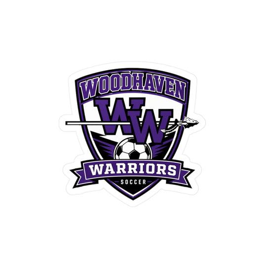 Woodhaven Warriors Soccer Kiss-Cut Vinyl Sticker — Team Logo Decal