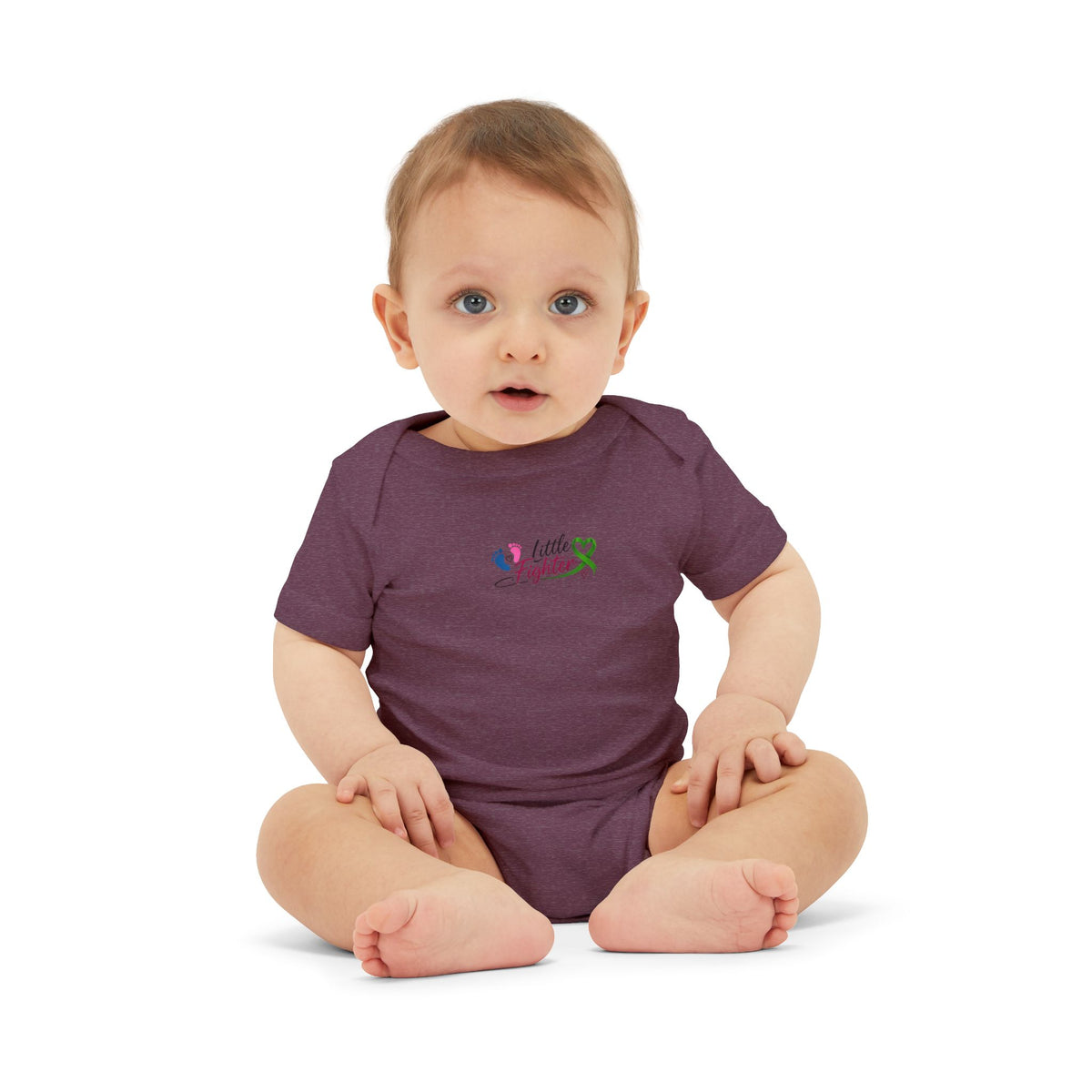 "Little Fighter" Infant Onesie – Baby Bodysuit with Awareness Ribbon