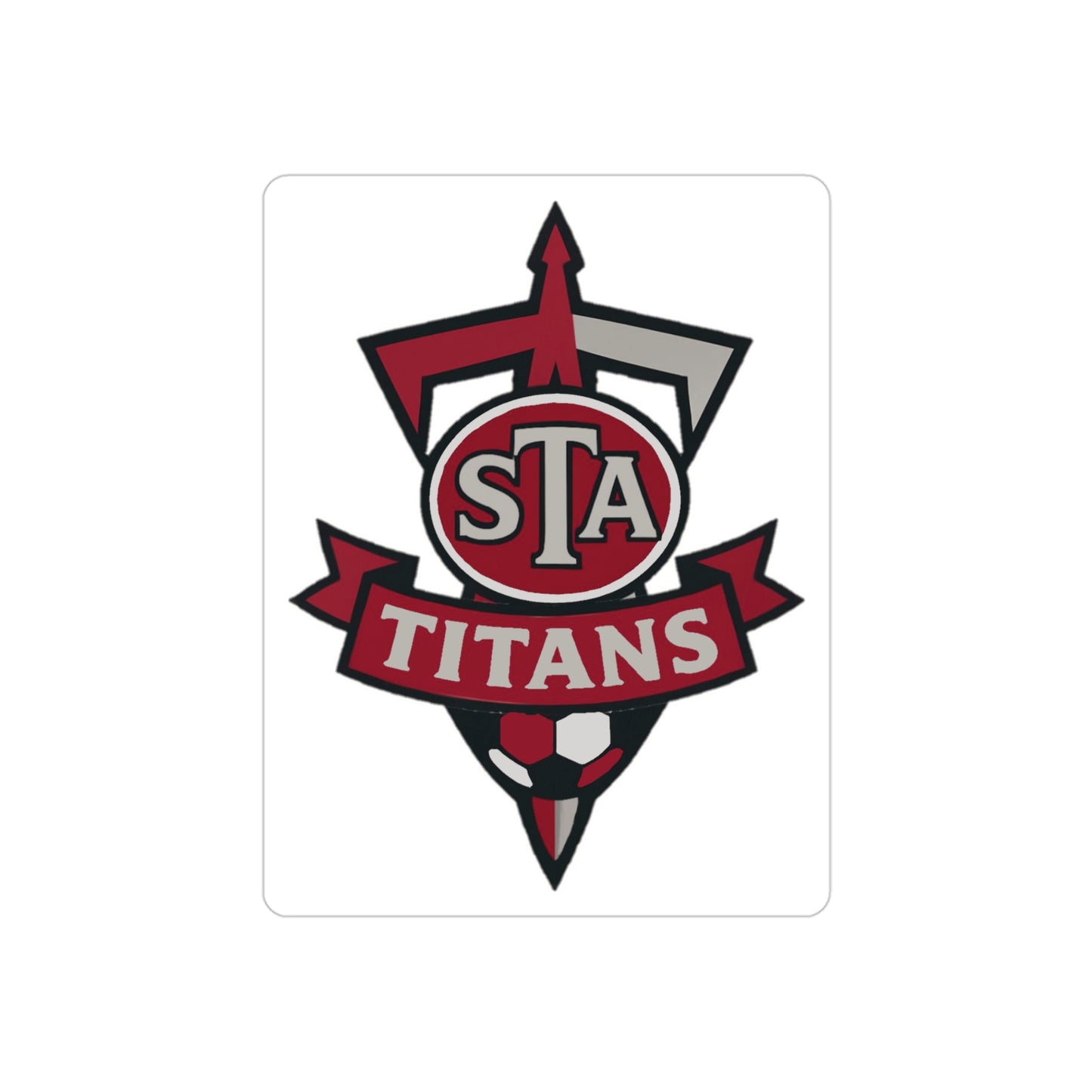 STA Titans Die-Cut Outdoor Sticker — Transparent School Soccer Logo