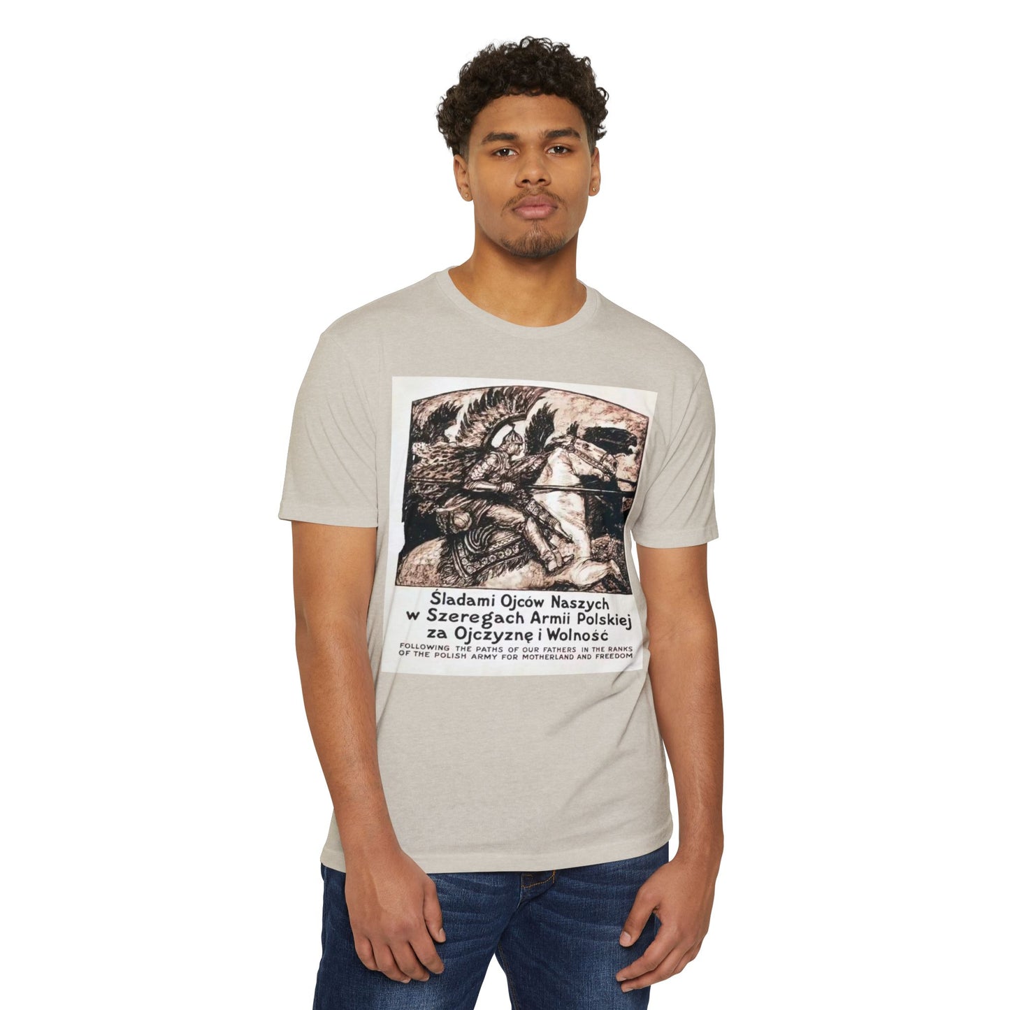 Polish Army Tribute T-Shirt — 'Śladami Ojców Naszych' Vintage Poster Tee
