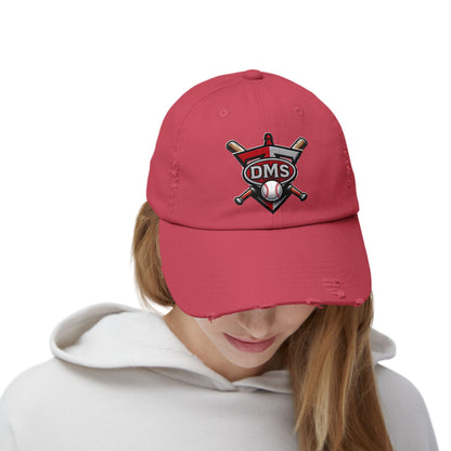 Baseball Emblem Distressed Cap — DMS Logo Dad Hat