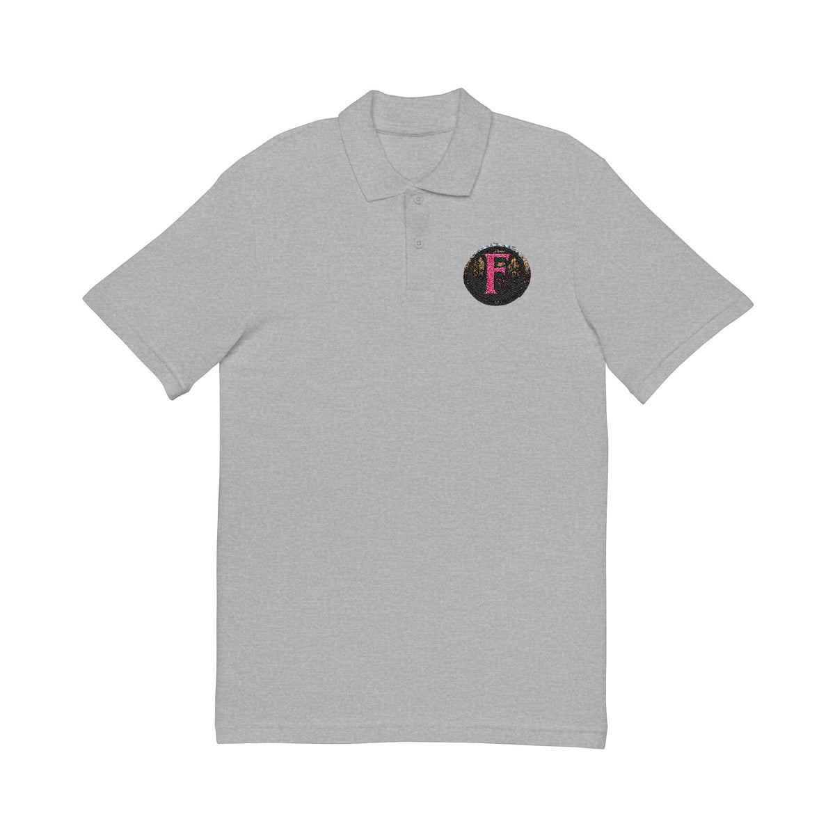 Embroidered "F" ShieldPolo Shirt — Women's Gothic Logo Pique Polo
