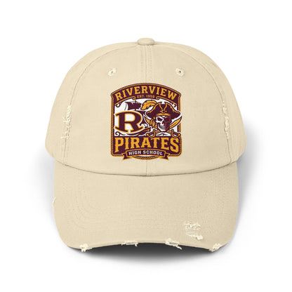 Distressed Pirates Baseball Cap — Riverview High School Logo Hat