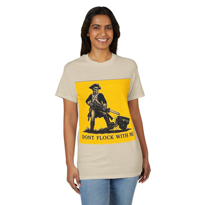 T‑Shirt — "Don't Flock With Me" Yellow Gadsden Style Graphic