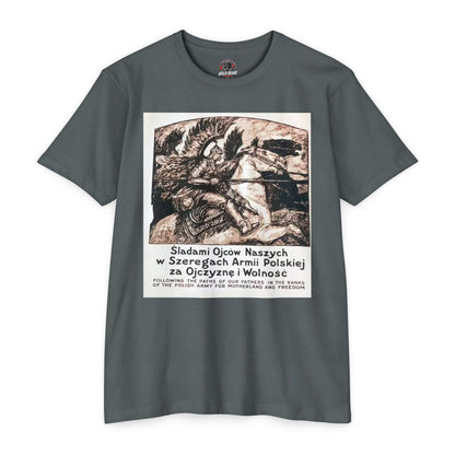 Polish Army Tribute T-Shirt — 'Śladami Ojców Naszych' Vintage Poster Tee
