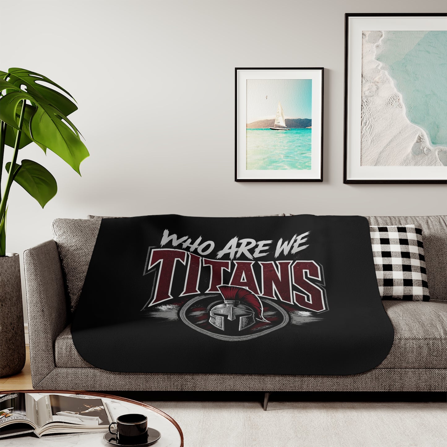 Titans 'Who Are We' Sherpa Blanket — Cozy Fan Throw with Titans Slogan