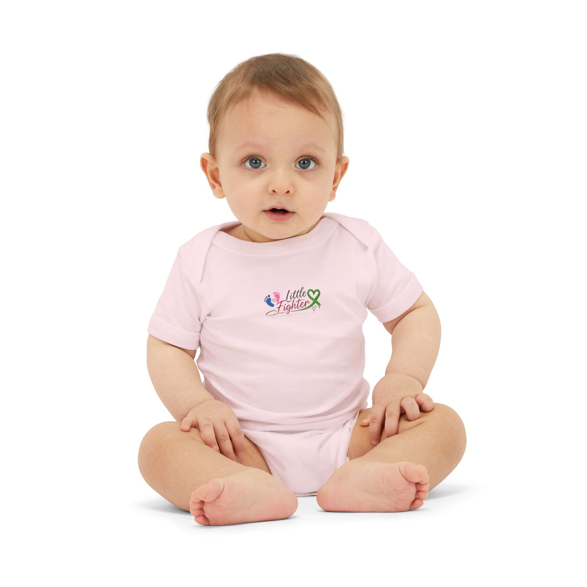 "Little Fighter" Infant Onesie – Baby Bodysuit with Awareness Ribbon