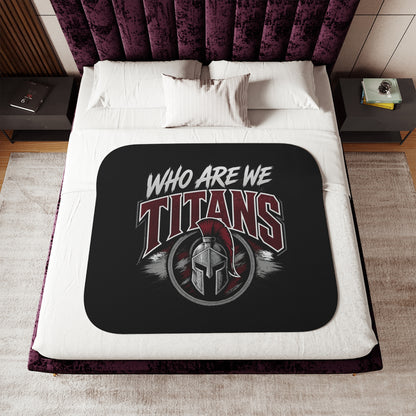 Titans 'Who Are We' Sherpa Blanket — Cozy Fan Throw with Titans Slogan